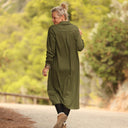 Robe Reine — Toile de coton vert sous-bois