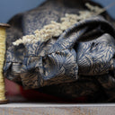 Robe Perrine — Viscose et coton Gravure botanique noir doré