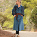 Robe Reine — Velours côtelé bleu officier