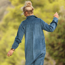 Robe Reine — Velours côtelé bleu officier