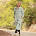 Robe Reine — Velours côtelé vert d'eau