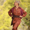 Robe Reine — Satin de coton écorce moka