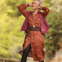 Robe Reine — Satin de coton écorce moka