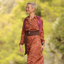 Robe Reine — Satin de coton écorce moka