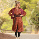 Robe Reine — Satin de coton écorce moka