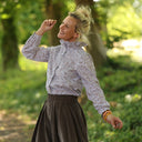 Blouse Émilie – Coton imprimé Dentelle épicée
