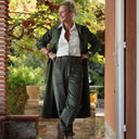 Robe Reine — Toile de coton vert sous-bois