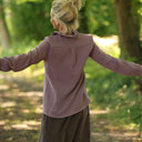Blouse Émilie – Double gaze de coton prune givrée