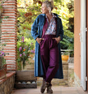 Robe Reine — Velours côtelé bleu officier
