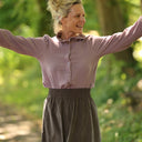 Blouse Émilie – Double gaze de coton prune givrée