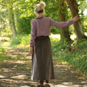 Blouse Émilie – Double gaze de coton prune givrée