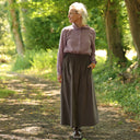 Blouse Émilie – Double gaze de coton prune givrée