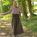 Blouse Émilie – Double gaze de coton prune givrée