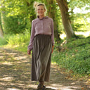 Blouse Émilie – Double gaze de coton prune givrée