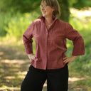 Blouse Lueur — Seersucker figue-noisette