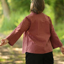 Blouse Lueur — Seersucker figue-noisette