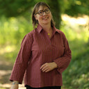 Blouse Lueur — Seersucker figue-noisette