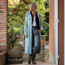 Robe Reine — Velours côtelé vert d'eau