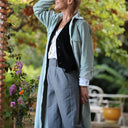 Pantalon Brieuc coton sergé tailleur gris perle
