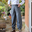 Pantalon Brieuc coton sergé tailleur gris perle