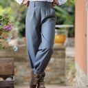 Pantalon Brieuc coton sergé tailleur gris perle