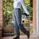 Pantalon Brieuc coton sergé tailleur gris perle