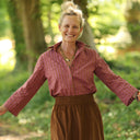 Blouse Lueur — Seersucker figue-noisette