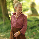 Blouse Lueur — Seersucker figue-noisette