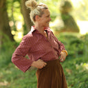 Blouse Lueur — Seersucker figue-noisette