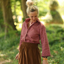 Blouse Lueur — Seersucker figue-noisette