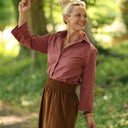 Blouse Lueur — Seersucker figue-noisette