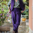Pantalon Brieuc velours côtelé prune