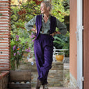 Pantalon Brieuc velours côtelé prune