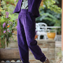 Pantalon Brieuc velours côtelé prune