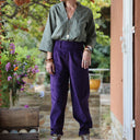 Pantalon Brieuc velours côtelé prune