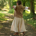 Flavie – Surchemise à capuche – Piqué de coton camel