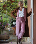 Pantalon Brieuc velours côtelé rose boisé