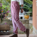 Pantalon Brieuc velours côtelé rose boisé