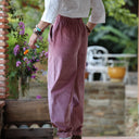 Pantalon Brieuc velours côtelé rose boisé