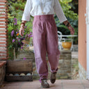 Pantalon Brieuc velours côtelé rose boisé