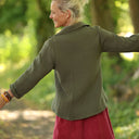 Blouse Lueur — Double gaze de coton vert ortie
