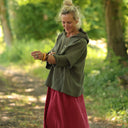 Blouse Lueur — Double gaze de coton vert ortie
