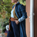 Robe Reine — Velours côtelé bleu officier