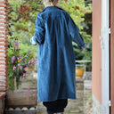 Robe Reine — Velours côtelé bleu officier
