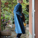 Robe Reine — Velours côtelé bleu officier