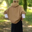 Flavie – Surchemise à capuche – Piqué de coton camel