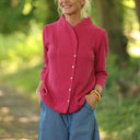 Dorine double gaze coton fuchsia