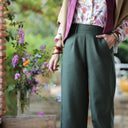 Pantalon Brieuc coton sergé tailleur olive