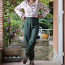Pantalon Brieuc coton sergé tailleur olive