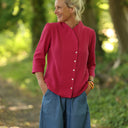 Dorine double gaze coton fuchsia